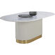 Paloma 84 X 47.25 inch White Marble Dining Table